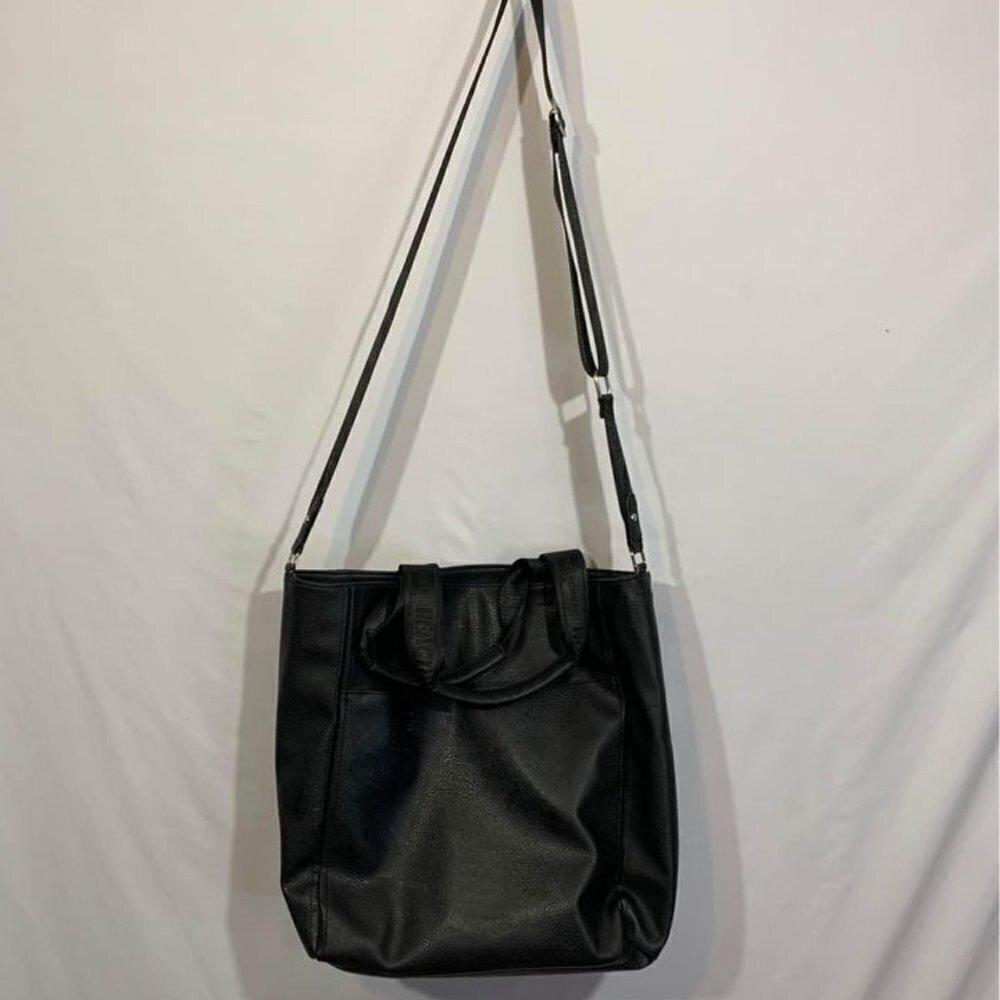 KENNETH Cole REACTION a buttersoft vegan black leather oversized crossbody bag…
